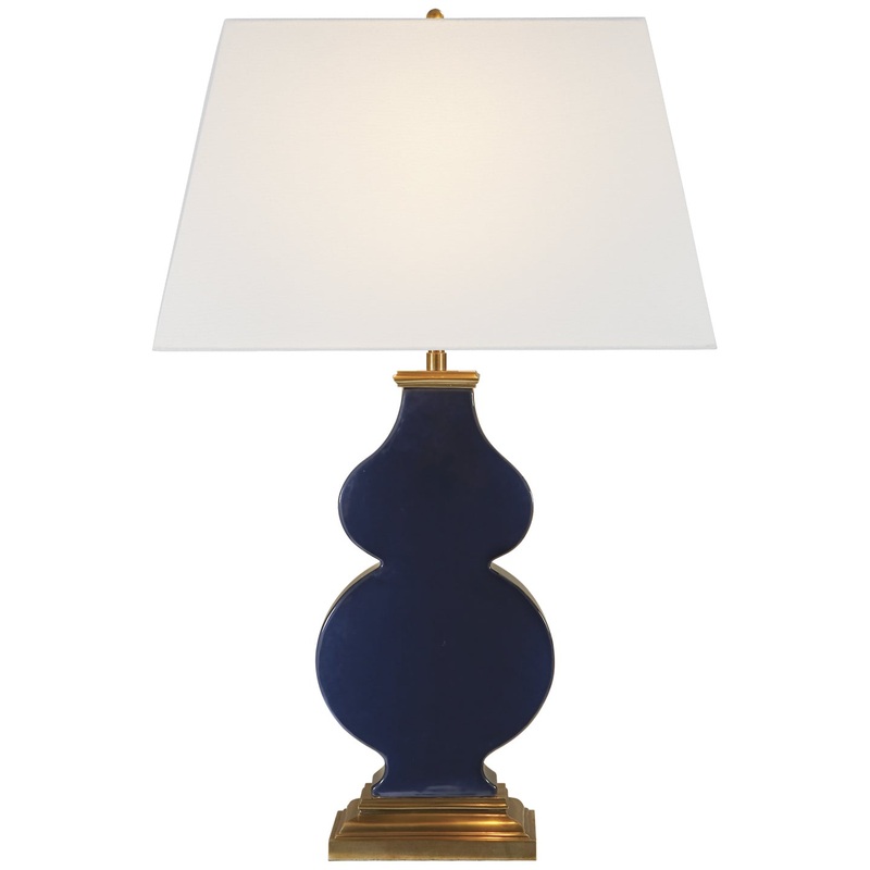 One Light Table Lamp from the Anita Collection in Midnight Blue Porcelain Finish by Visual Comfort Signature