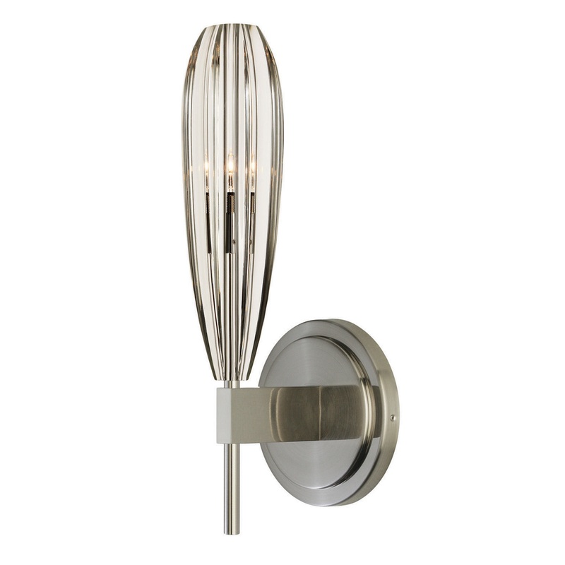 One Light Wall Sconce from the Alicia Collection in Satin Nickel Finish by Stone Lighting