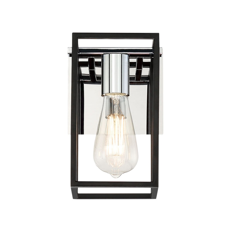 One Light Wall Sconce from the Stafford Collection in Chrome/Black Finish by Eurofase