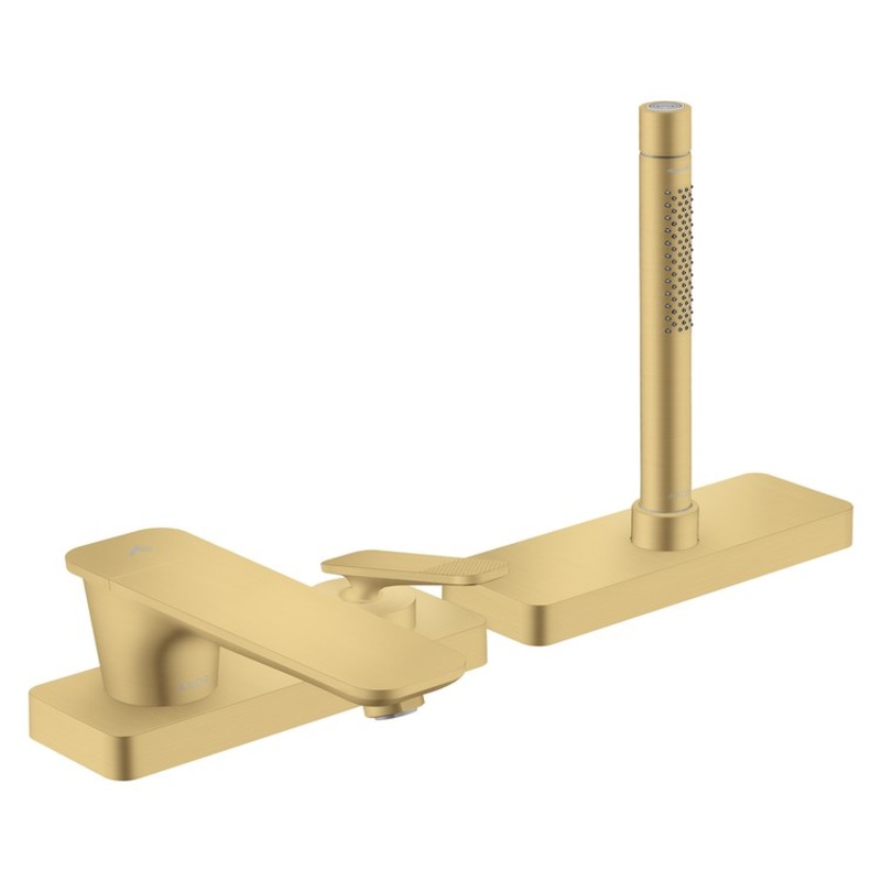 Roman Tub Trim Citterio C with Handshower and Sbox 1 Lever Cubic Cut Gold Optic WaterSense 3 Hole 5.3 Gallons per Minute