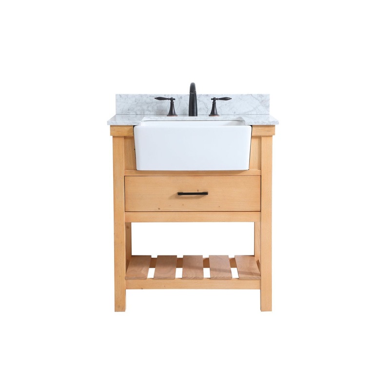 Single Bathroom Vanity from the Clement Collection in Natural Wood Finish by Elegant Lighting