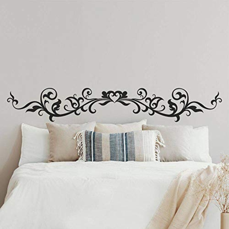 T-MK449 – Adesivi per testiera del letto, 22 x 140 cm, colore: Nero