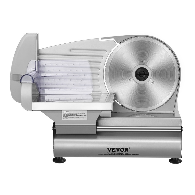 VEVOR Meat Slicer, 180W Electric Deli Food Slicer with 7.5″ SUS420 Stainless Steel Blade and Blade Guard, 0 – 0.6 inch Adjustable Thickness for Home Use, Easy to Clean, Cut Meat, Bread, Ham and Cheese