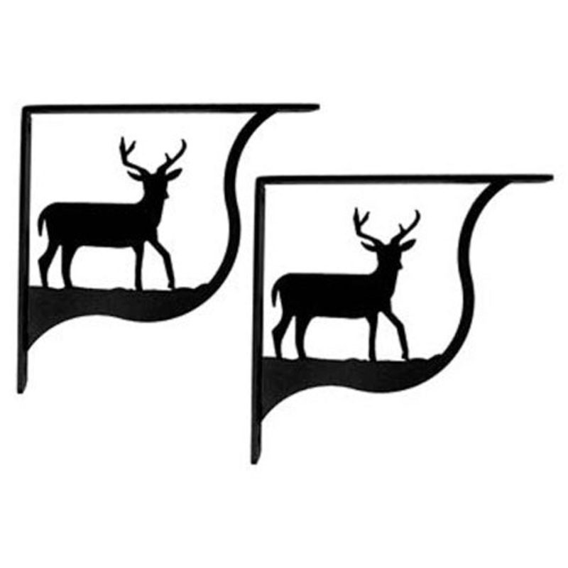 Village Wrought Iron SB-3-L Deer Shelf Brackets Large (pair)