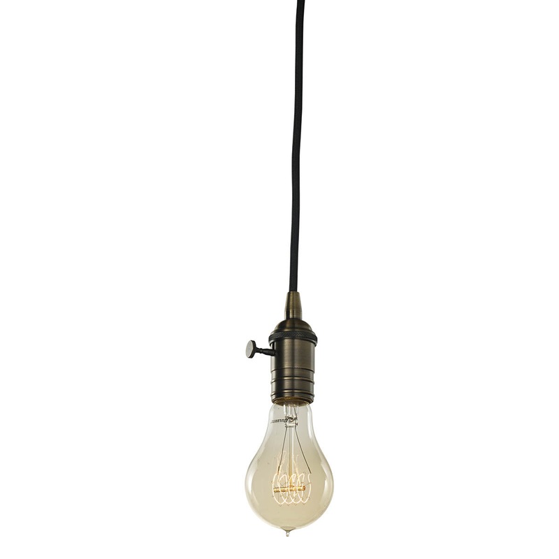 Vintage Warm Gold Pendant W/ 25W A21 Nostalgic Loop E26 120V Pendant by Bulbrite