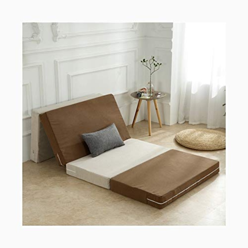 YANGLY 8 Centimetri di Spessore Materasso Pieghevole Multifunzione 4 Fold Materasso for I Giochi di Gioco, Picnic, Yoga, Tatami (Color : Striped Brown, Size : 47x79inch)