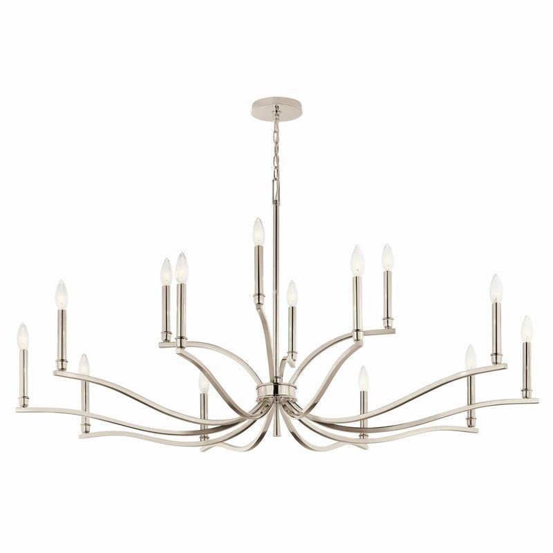 14 Light Chandelier from the Malene Collection in Polished Nickel Finish by Kichler