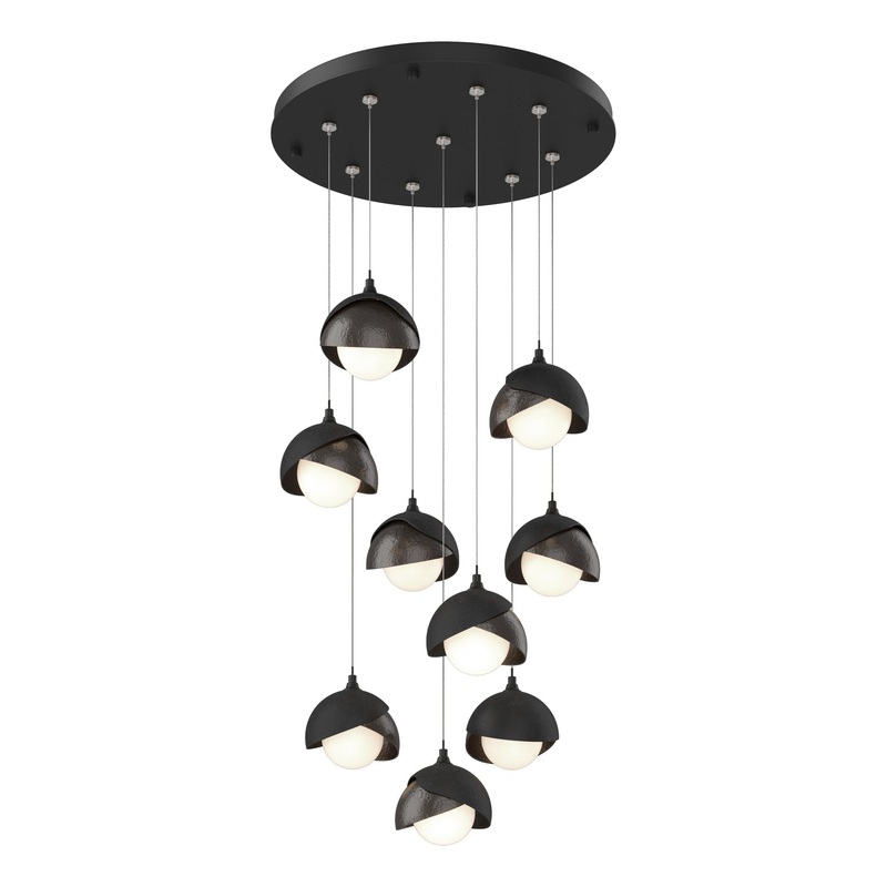 Brooklyn 9-Light Double Shade Pendant Black Oil Rubbed Bronze