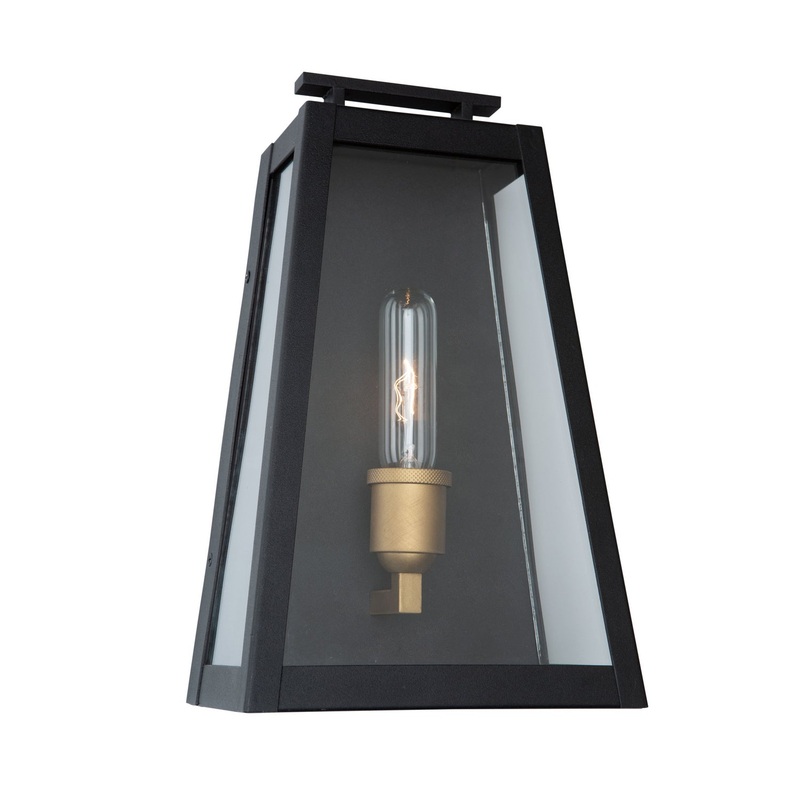 Charleston Outdoor Wall Light – Black, Vintage Gold / 13.50