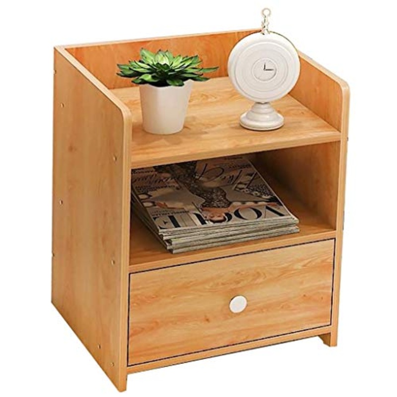 Comodino in Legno Letto Semplice Camera da Letto Moderna Legno con cassetto Camera da Letto Piccolo Appartamento Mini Armadietto Laterale Cassetto Armadietto FANJIANI