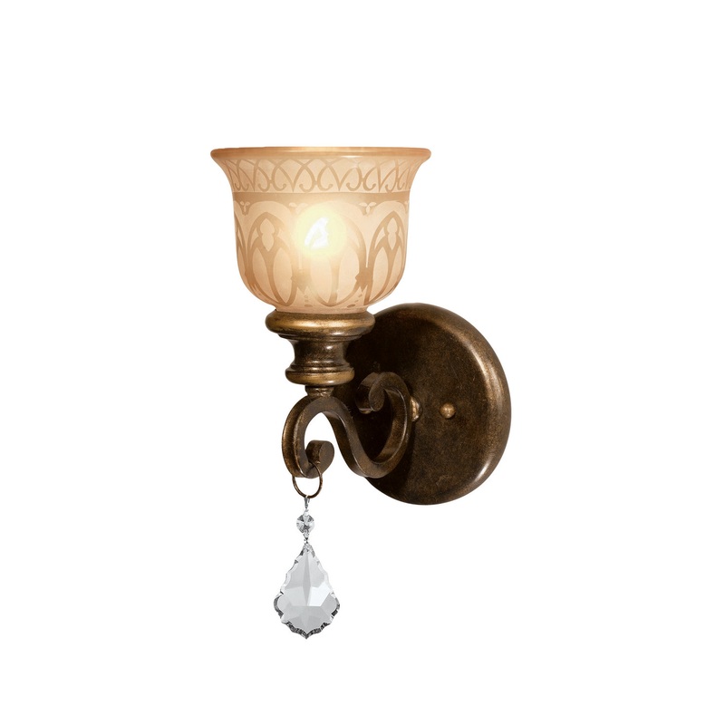Crystorama 7501-BU-CL-SAQ Norwalk One Light Wall Sconce Bronze Umber