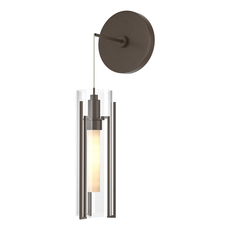 Exos Glass Mini Low Voltage Sconce Bronze Clear Glass (ZM)
