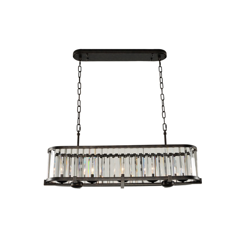Five Light Island Pendant from the Essex Collection in Sienna Bronze Finish by Kalco