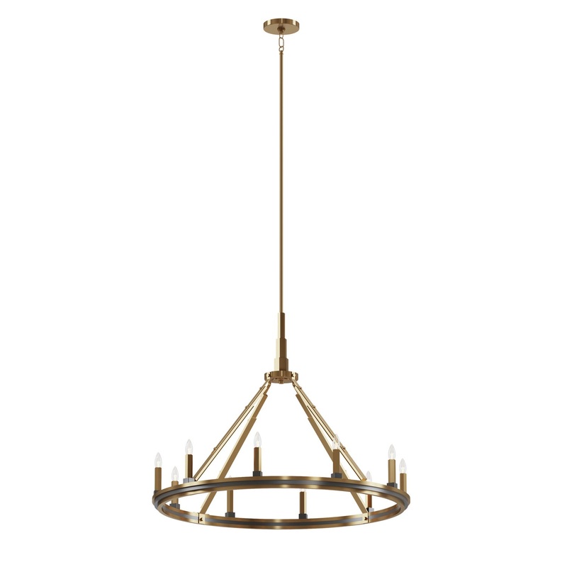 Kichler 52421BNB Ten Light Chandelier, Brushed Natural Brass