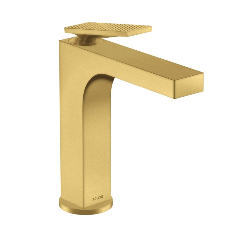 Lavatory Faucet Citterio Rhombic Cut 1 Lever ADA Brushed Gold Optic 1.2 Gallons per Minute Rigid Pop-Up 1 Hole 6-1/8 Inch