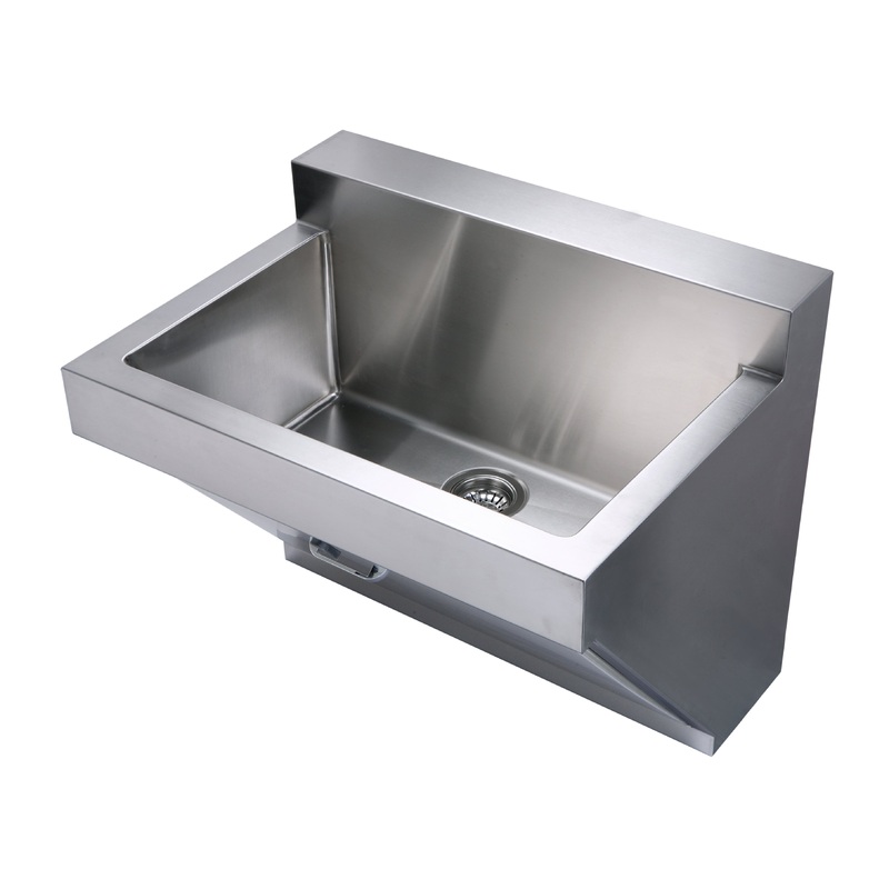 Noah’s Collection Brushed Stainless Steel Commercial Single Bowl Wall Mount Utility Sink