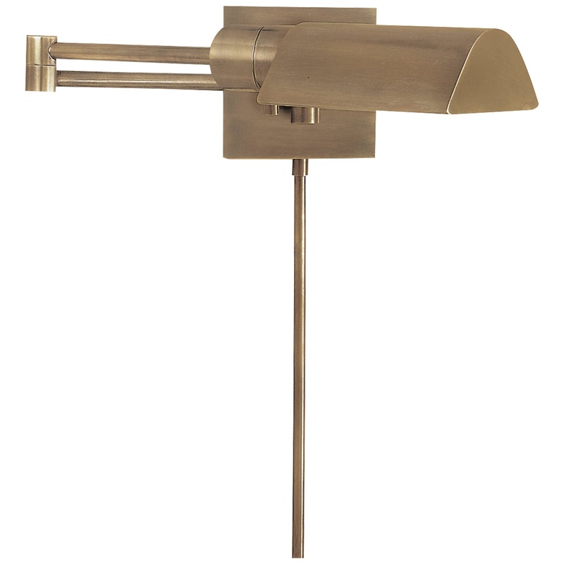 One Light Swing Arm Wall Lamp from the Vc Classic Collection in Antique Nickel Finish by Visual Comfort Signature