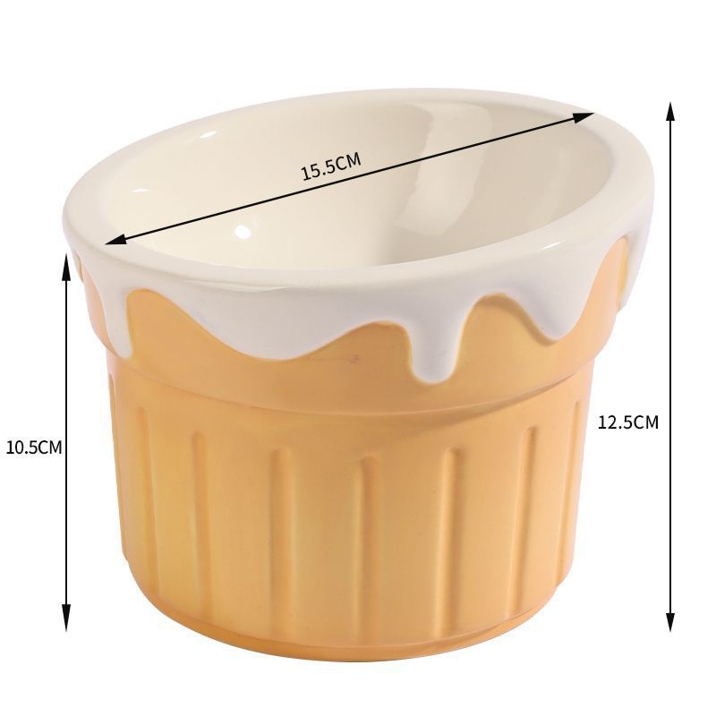Premium Elevated Pet Bowl with Ergonomic 15 Tilt & Large Capacity(ice-cream cone)