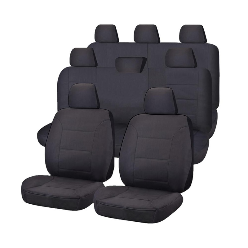 Seat Covers for TOYOTA LANDCRUISER 200 SERIES GXL – 60TH ANNIVERSARY VDJ200R-UZJ200R-URJ202R 11/2008 – ON 4X4 SUV/WAGON 8 SEATERS FMR CHARCOAL ALL TERRAIN