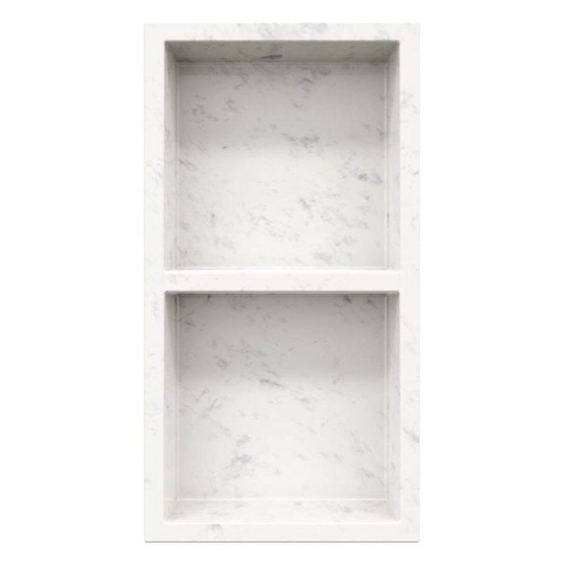 Shower Niche AERIE Rectangle Recessed Carrara 13-1/2 x 4 x 25-1/2 Inch Swanstone