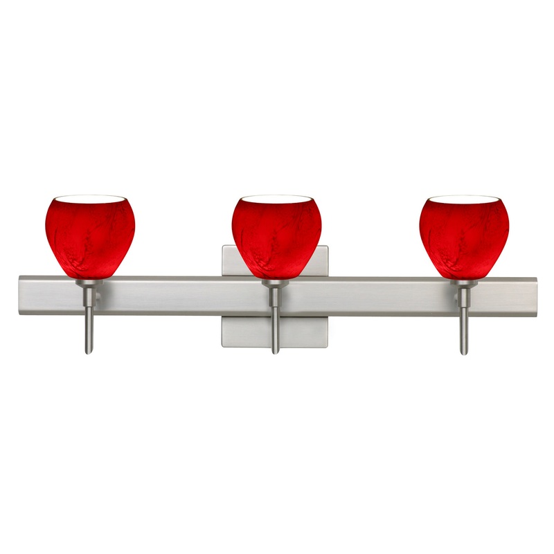 Three Light Wall Sconce from the Tay Tay Collection in Satin Nickel Finish by Besa