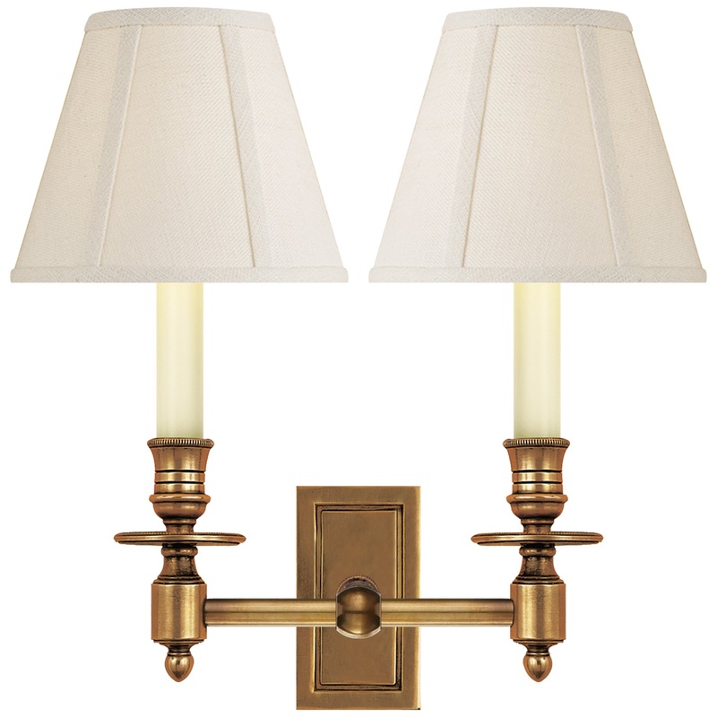 Two Light Wall Sconce from the French Library Collection in Hand-Rubbed Antique Brass Finish by Visual Comfort Signature