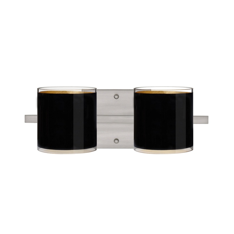 Two Light Wall Sconce from the Pogo Collection in Satin Nickel Finish by Besa