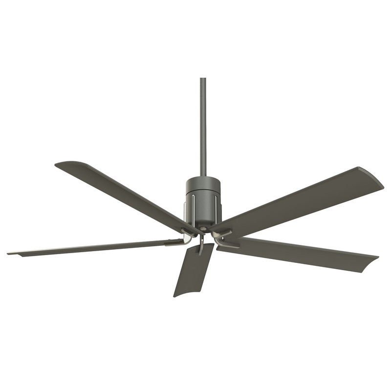 5-blade Clean 60″Ceiling Fan by Minka Aire (Dry Rated) Grey Iron/Brushed Nickel/Grey Iron