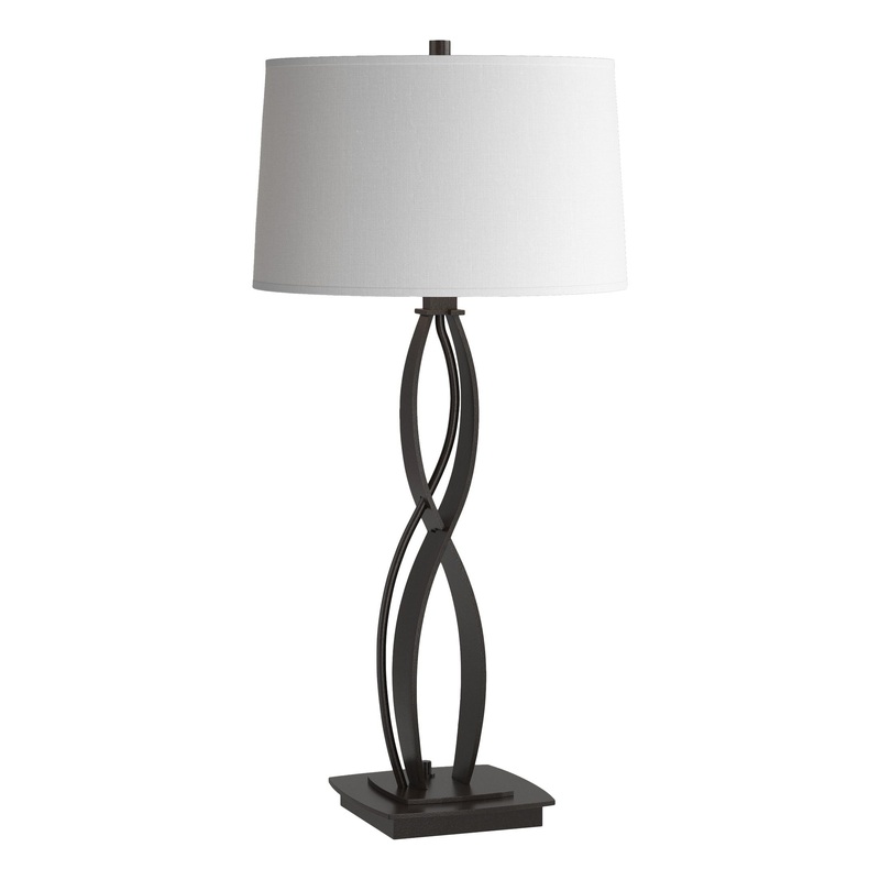 Almost Infinity Table Lamp Oil Rubbed Bronze Natural Anna Shade (SF)
