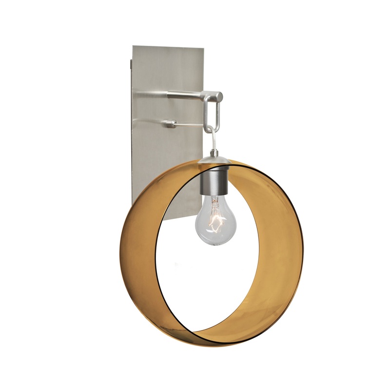 Besa 1WP-PLATOAM-SN-NI Plato One Light Wall Pendant Satin Nickel