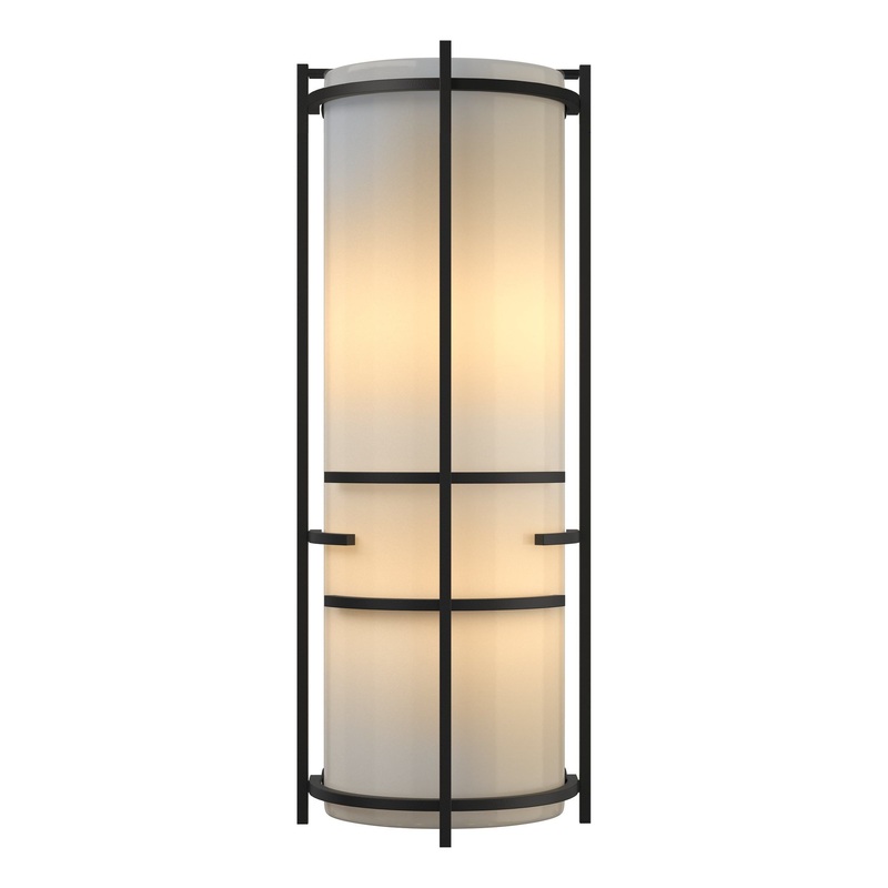 Extended Bars Sconce Black Ivory Art Glass (CC)