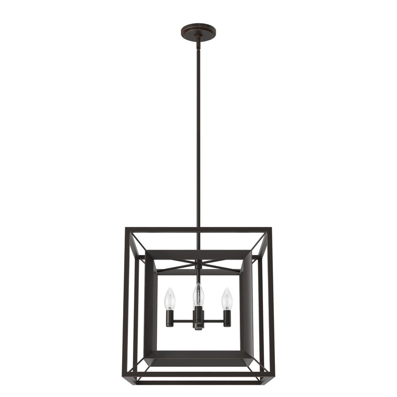 Four Light Chandelier from the Doherty Collection in Onyx Bengal Finish by Hunter