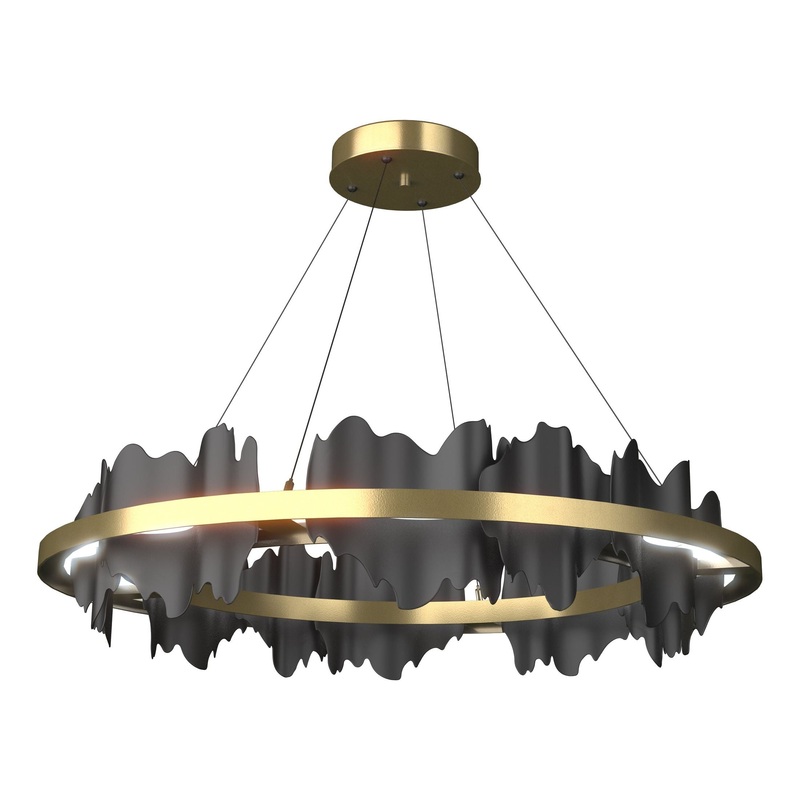 Hildene Circular LED Pendant Modern Brass Black