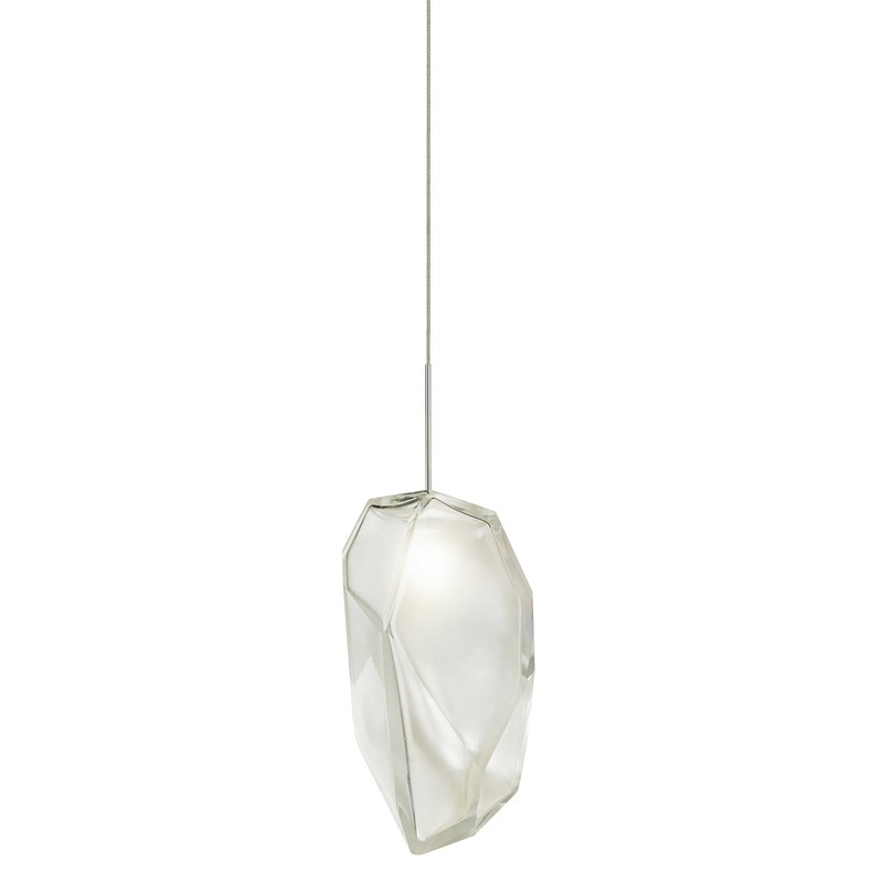 LED Pendant from the Gem Collection in Satin Nickel Finish by Stone Lighting