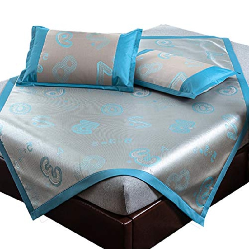 Materassino in Seta di Ghiaccio, 600D Ice Silk e 3D Maglia Traspirante, Rinfrescante e Confortevole Letto Matrimoniale, Lavabile (Color : I, Size : 1.82m)