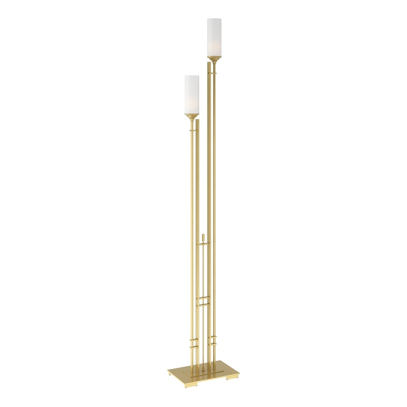 Metra Twin Tall Floor Lamp Modern Brass