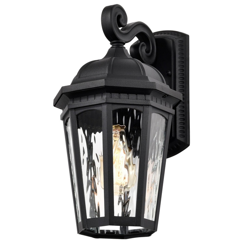 One Light Outdoor Wall Lantern from the East River Collection in Matte Black Finish by Nuvo Lighting