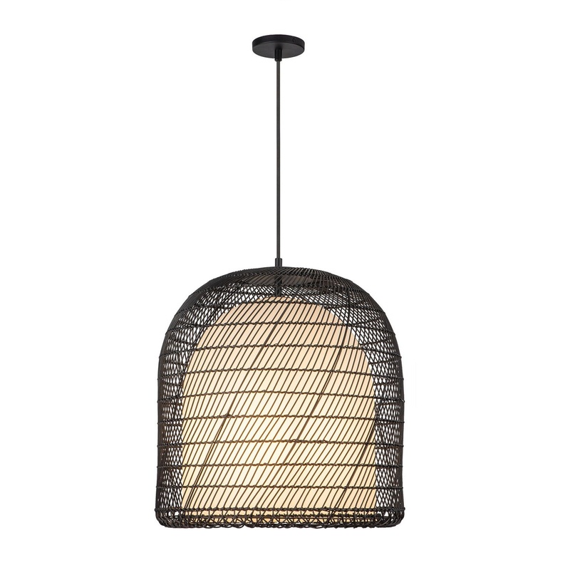One Light Pendant from the Bondi Collection in Matte Black/Opal Glass Finish by Alora