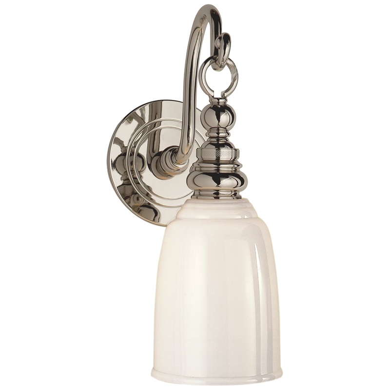 One Light Wall Sconce from the Boston Collection in Polished Nickel Finish by Visual Comfort Signature