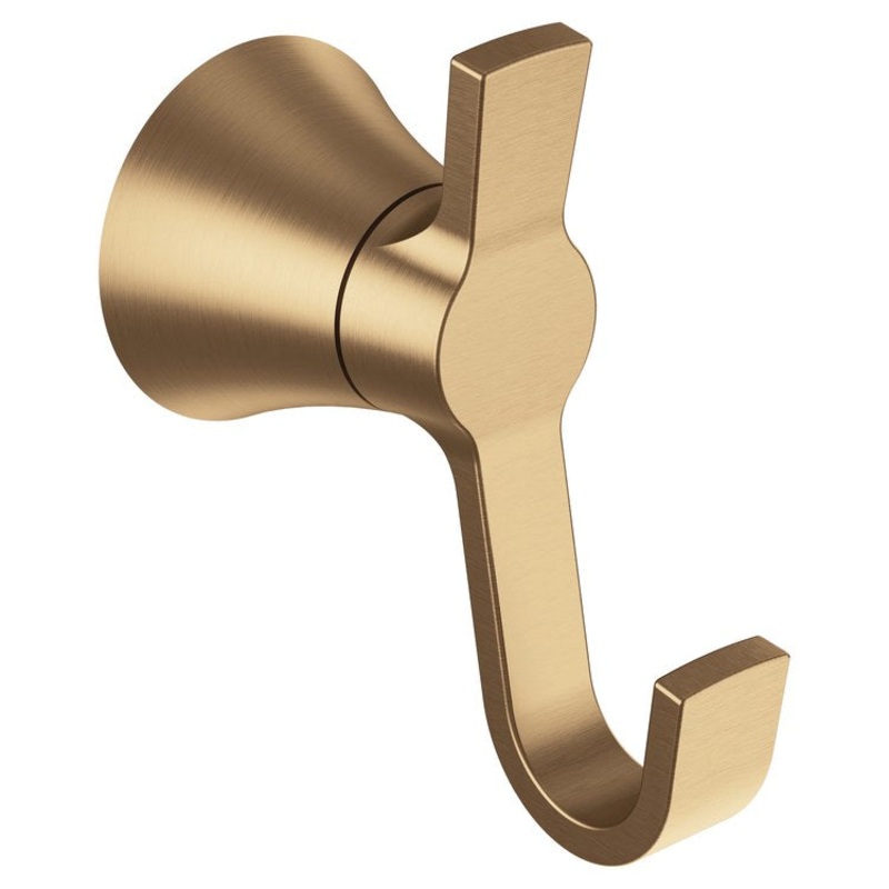 Robe Hook JASE Double Bronzed Gold 3-1/4 Inch Wall Mount Zinc