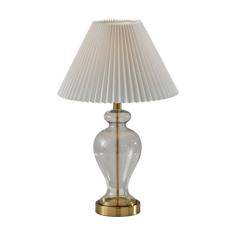 Sonata Table Lamp Glass with Pleated Shade