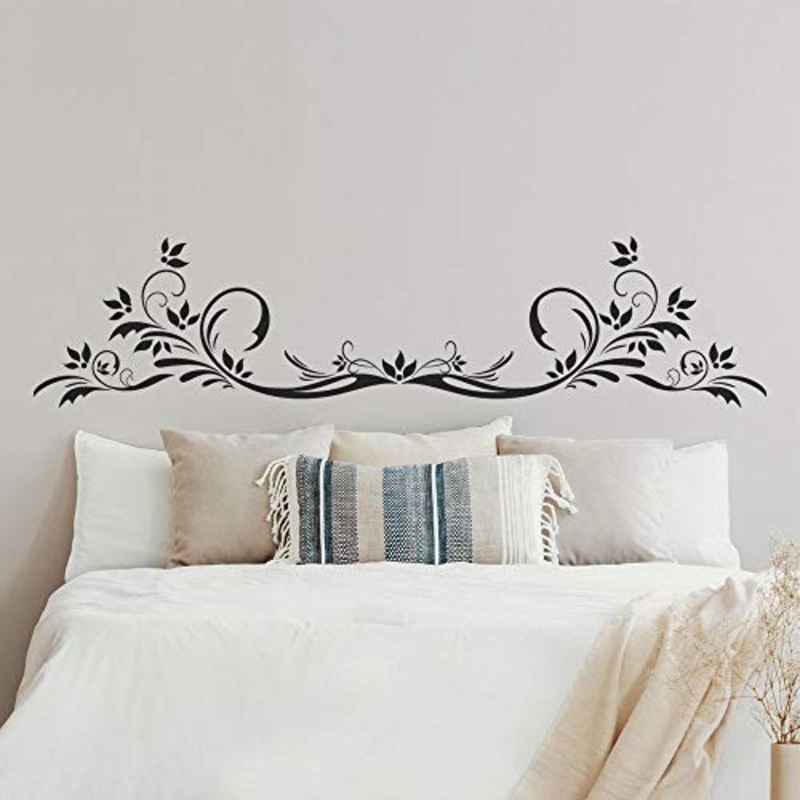 T-MK372 – Adesivi per testiera del letto, 33 x 140 cm, colore: Nero