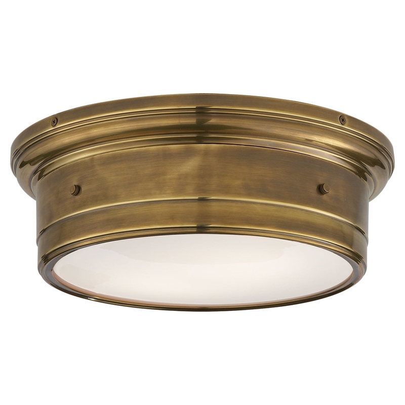 Two Light Flush Mount from the Siena2 Collection in Hand-Rubbed Antique Brass Finish by Visual Comfort Signature