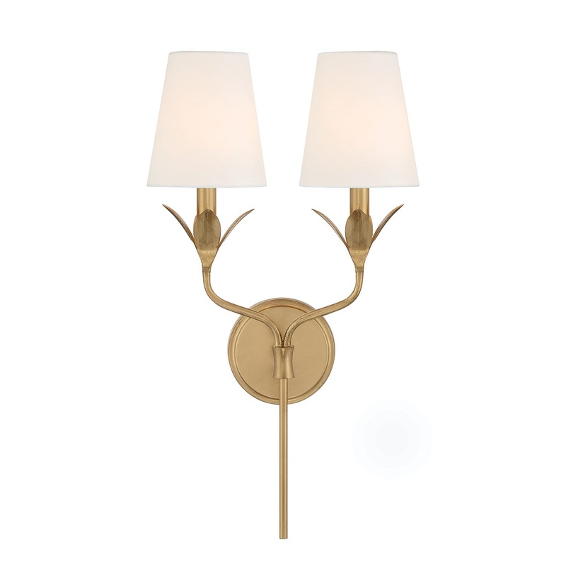 Two Light Wall Sconce from the Broche Collection in Antique Gold Finish by Crystorama