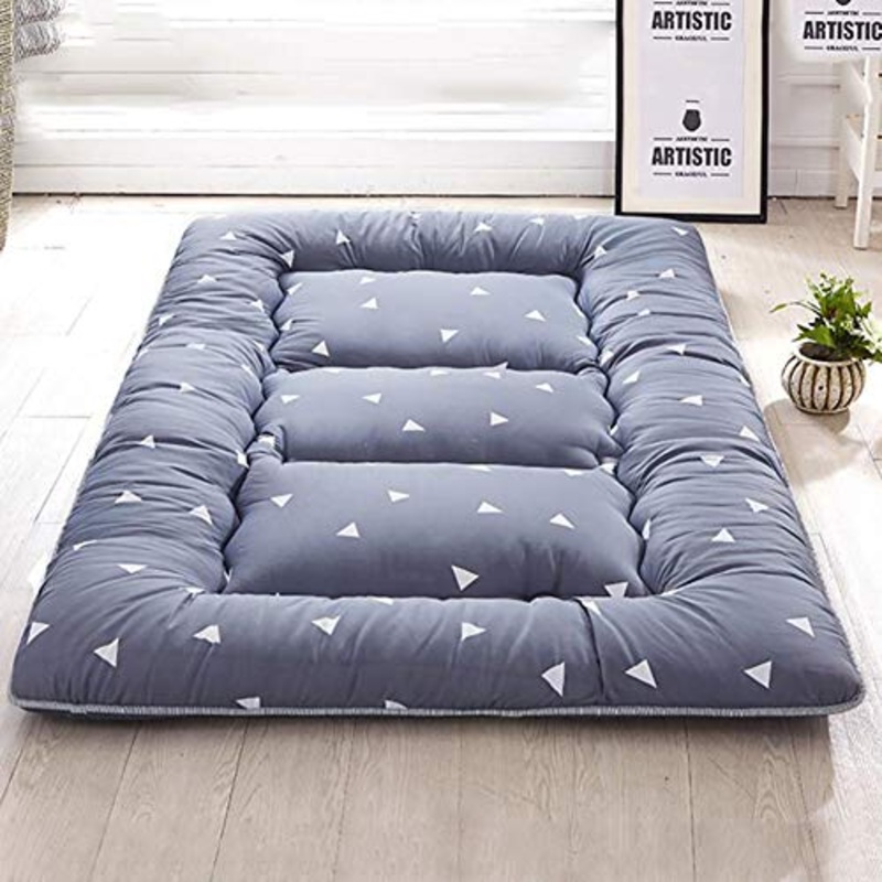 WSZGR 100% Cotone Futon Roll Up Portatile Campeggio Materasso,Giapponese Materasso A Pavimento Shikibuton,Stampato Pavimento Sleeping Pad 90x200cm/35x79inch