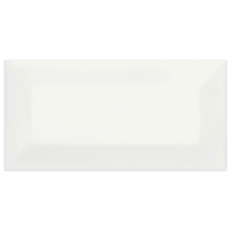 3″ x 6″ Soho Canvas White Beveled Glossy Glazed Ceramic Wall Tile 3″ x 6″