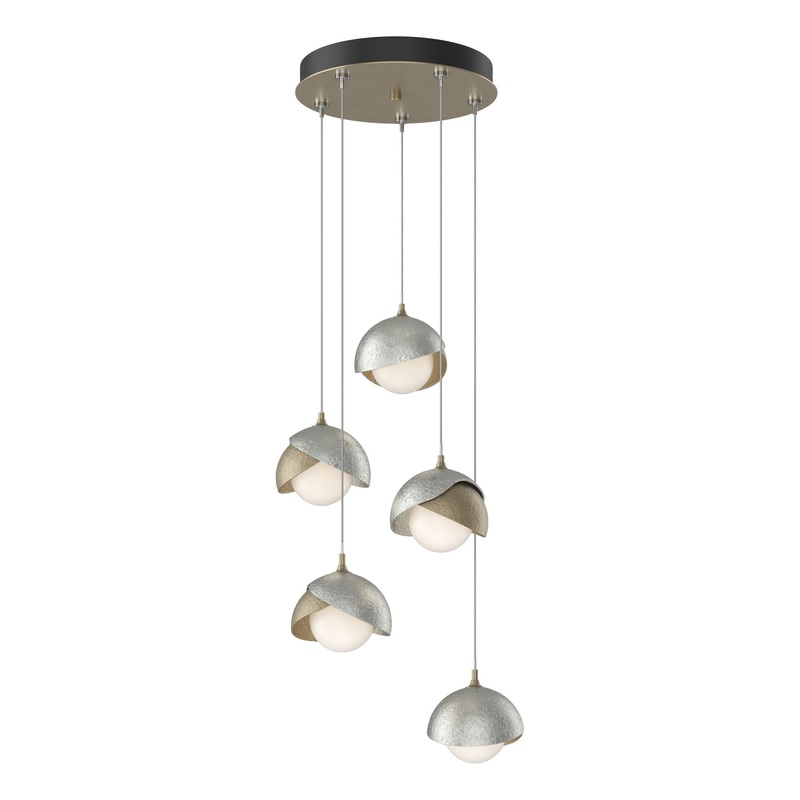 Brooklyn 5-Light Double Shade Pendant Soft Gold Sterling