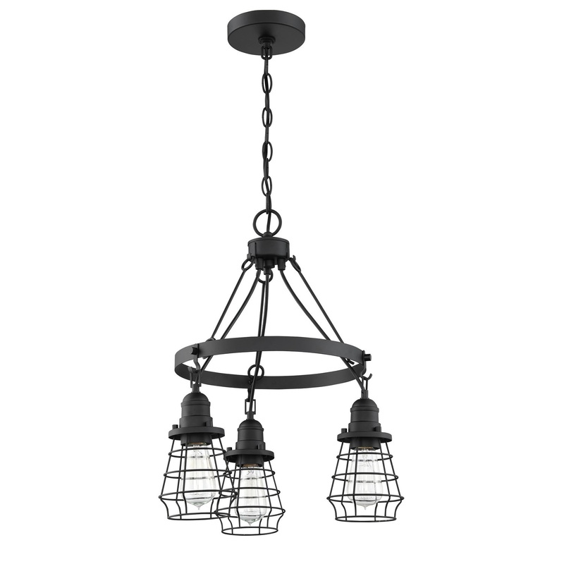 Craftmade 50623-FB Thatcher Three Light Chandelier Flat Black (Discontinued)