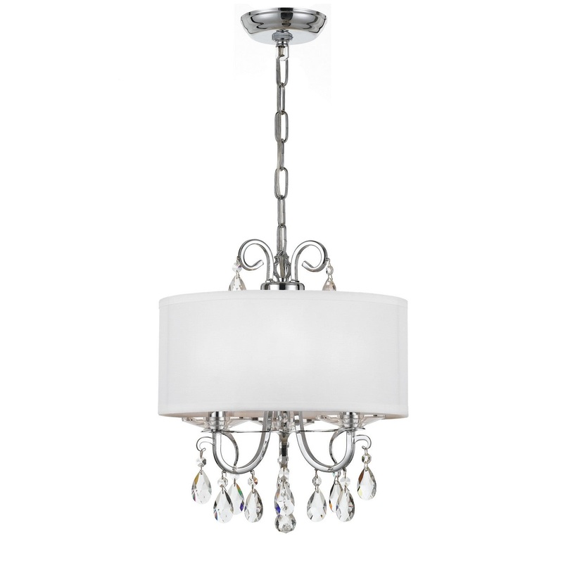 Crystorama 6623-CH-CL-MWP Othello Three Light Mini Chandelier Polished Chrome