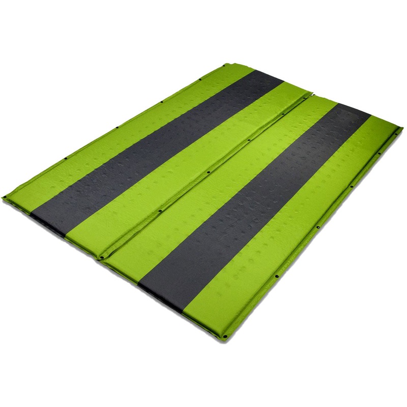 Double Self Inflating Mattress Sleeping Mat Air Bed Camping Hiking Joinable – green